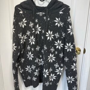 LOFT Charcoal Gray Knit Hoodie